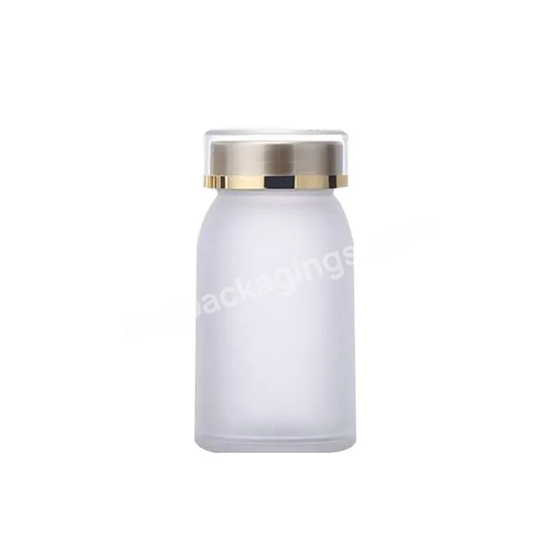 Custom Empty Capsule Can Electroplating Tablet Medicine Pills Bottle 120ml Plastic Container For Solid Liquid Powder Vitamin