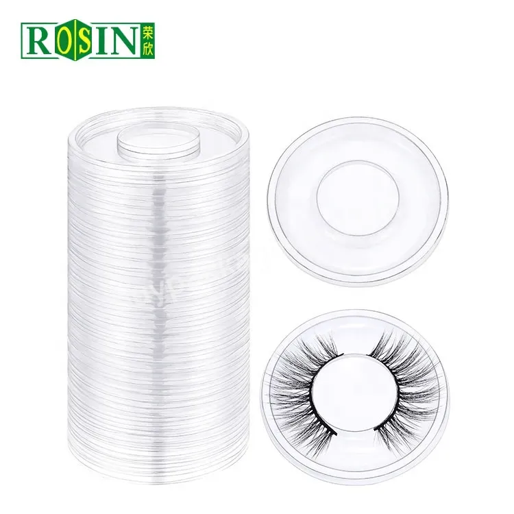 Custom Empty Clear Eye Lash Tray Blister Plastic Eyelash Inner Tray Packaging Lash Blister Round Clear Package