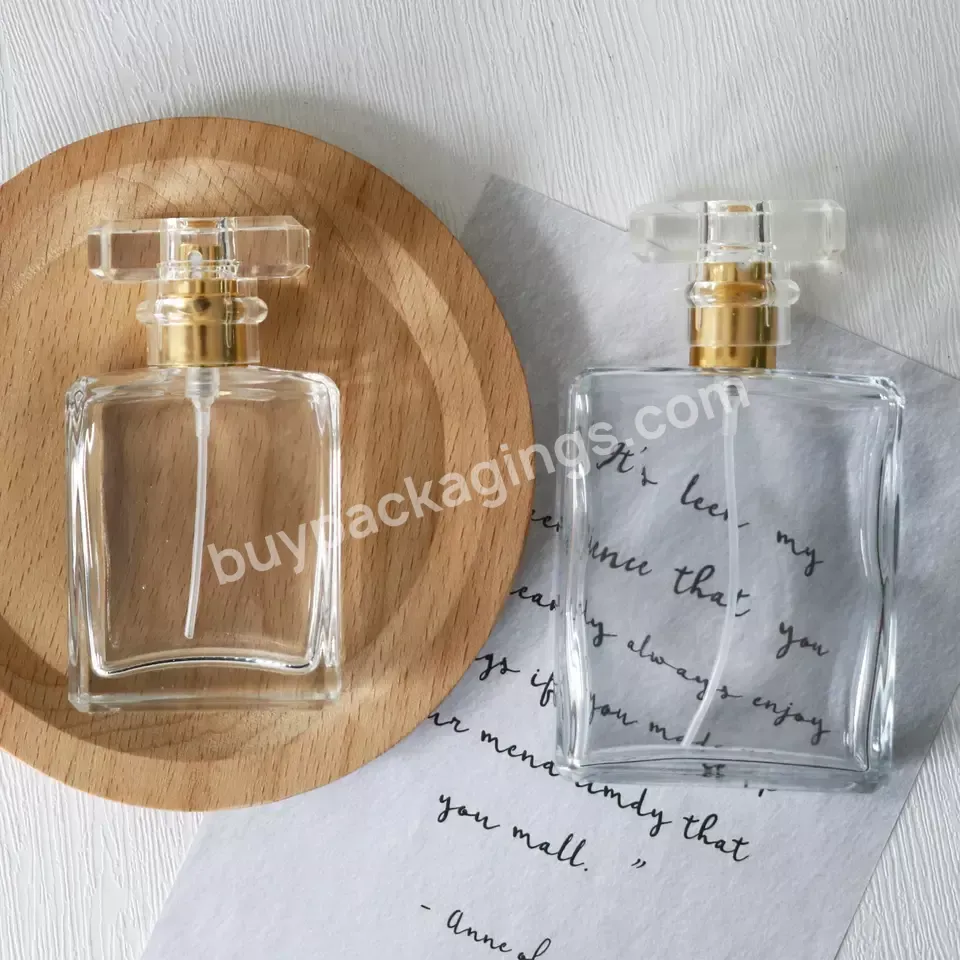 Custom Empty Clear Fragrance Glass Perfume Bottle 30ml 50ml 100ml Perfume Spray Glass Bottles With Cap