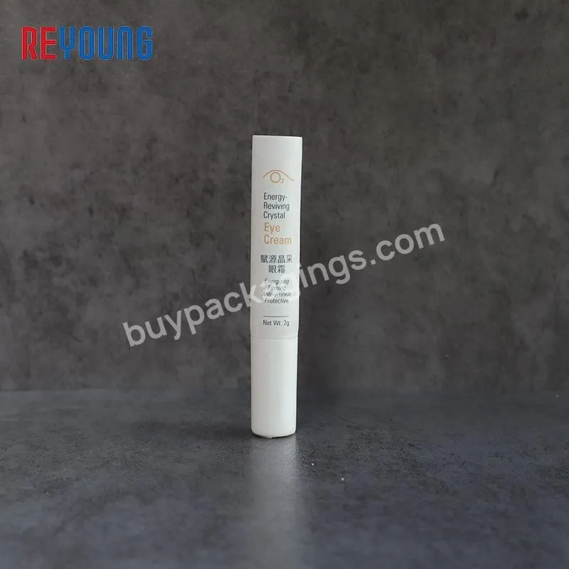 Custom Empty Flexible Round Mini PE Squeeze Plastic Soft Tube Packaging With Long Nozzle Tip For Eye Cream