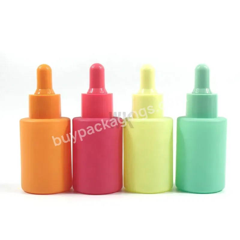 Custom Empty Luxury Colorful 30ml Cosmetic Glass Packaging Essential Oil Serum Bottle With Dropper