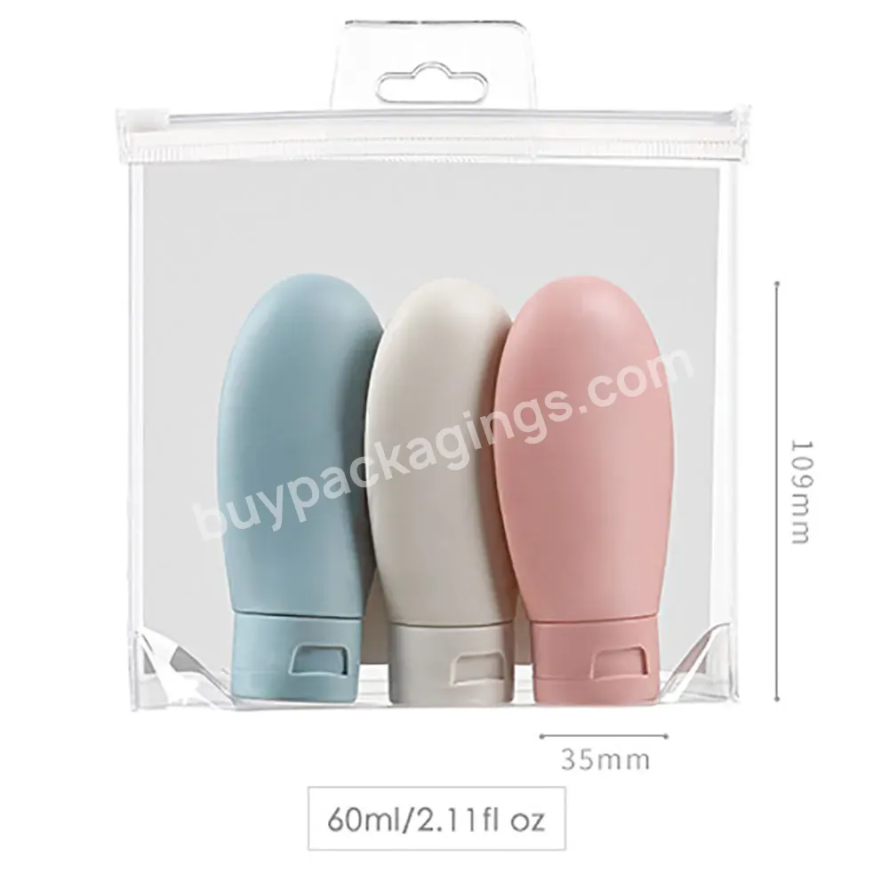 Custom Empty Packing Plastic Cosmetic Portable Pet 80ml Squeezable Travel Lotion Shampoo Soft Travel Bottle Set