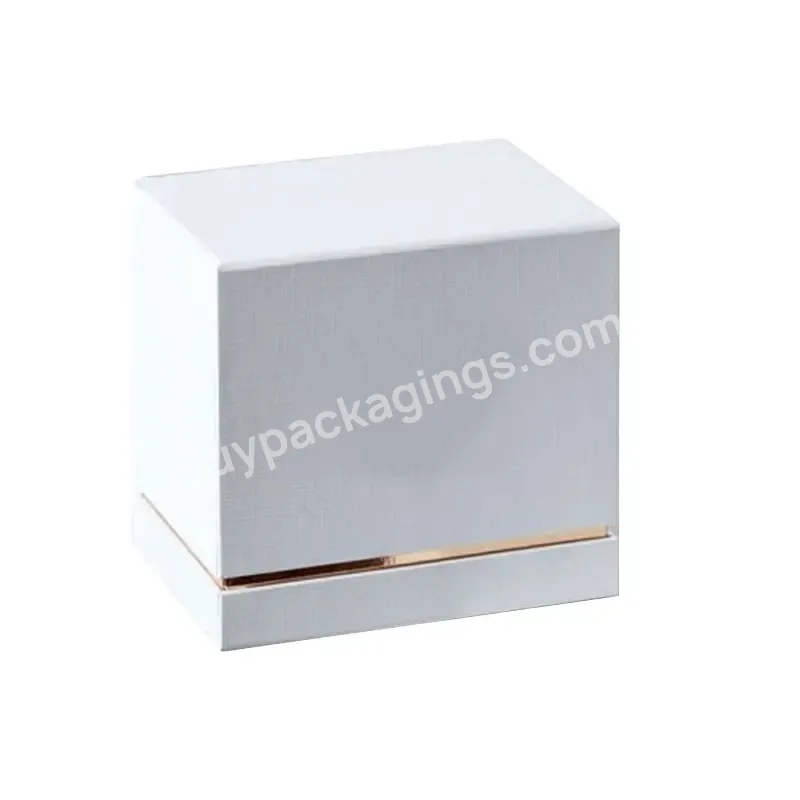Custom Empty Square Rigid Paper Cardboard Logo Matte Luxury Lid And Base Gift Packaging Customized Candle Box