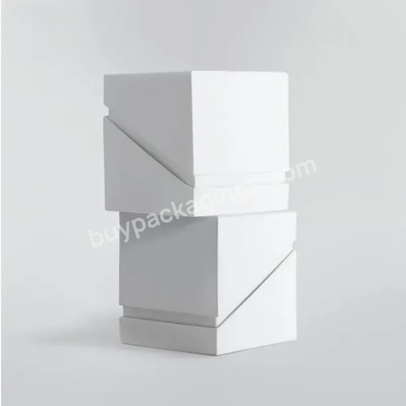 Custom Empty Square Rigid Paper Cardboard Logo Matte Luxury Lid And Base Gift Packaging Customized Candle Box