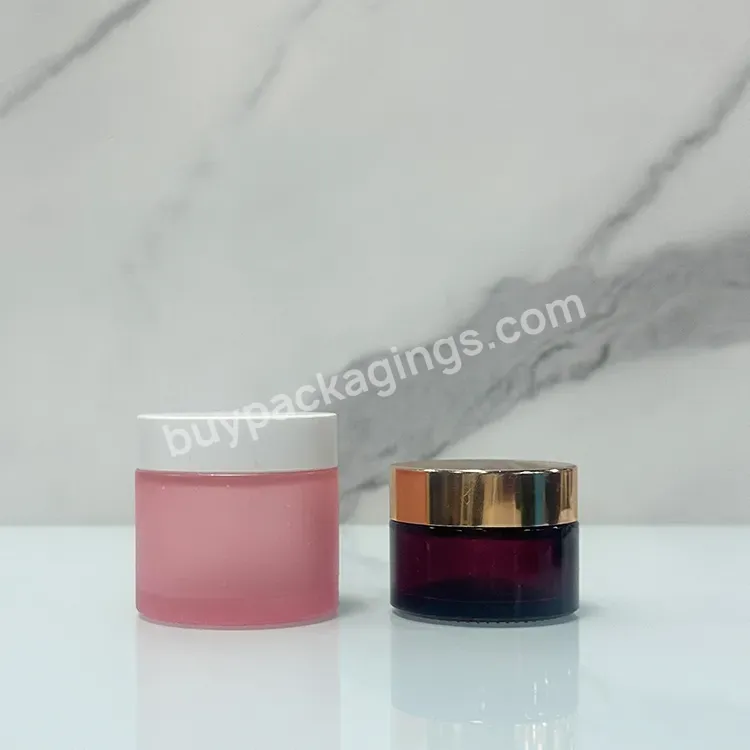 Custom Face Glass Cream Jar 20ml 30ml 50ml 100ml Clear Frosted Amber Pink Empty Luxury Glass Cosmetic Jar - Buy Cream Jar,Cosmetic Jar,Glass Cosmetic Jar.