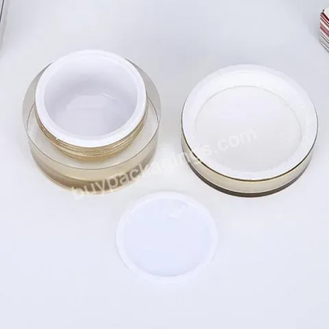 Custom Factory 5g 10g 15g 20g 30g 50g Round Acrylic Jar White Gold Jar Container Empty Cream Jar Plastic Cosmetic Packaging Bottle Manufacturer/wholesale