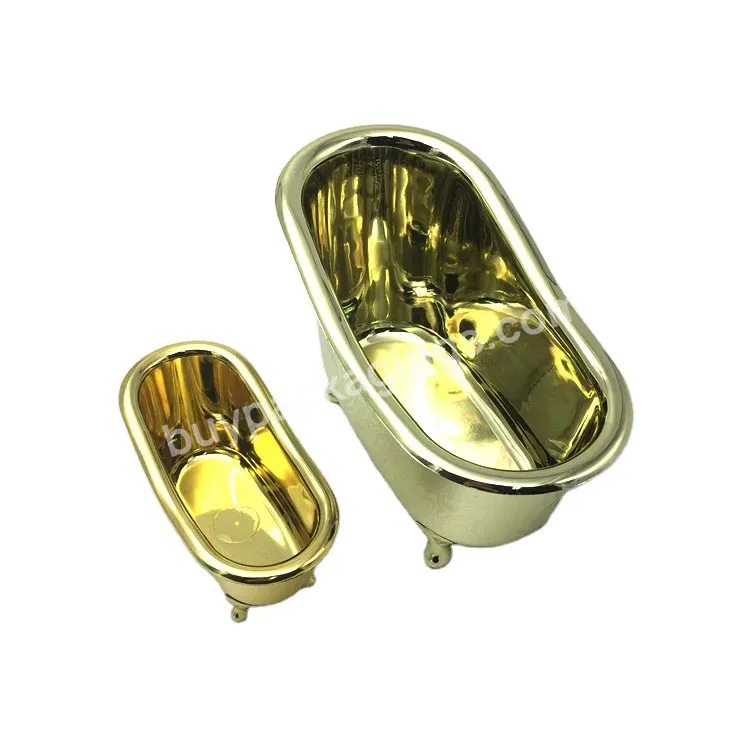 Custom Factory Hot Sale Unique Wholesale Bathroom Accessories Mini Plastic Electroplating Bathtub Container For Gift