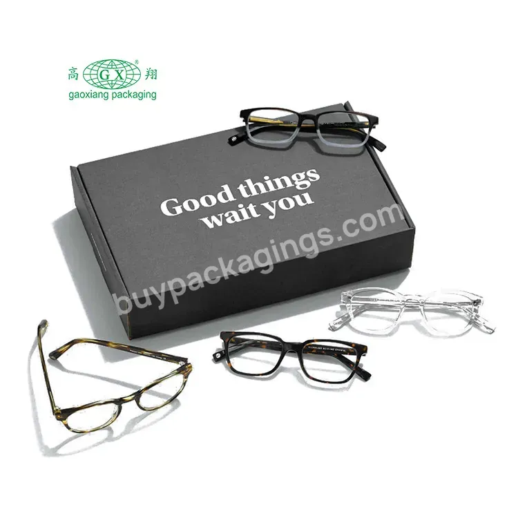 Custom Factory Price Black Golden Logo Glasses Packaging Gift Paper Box