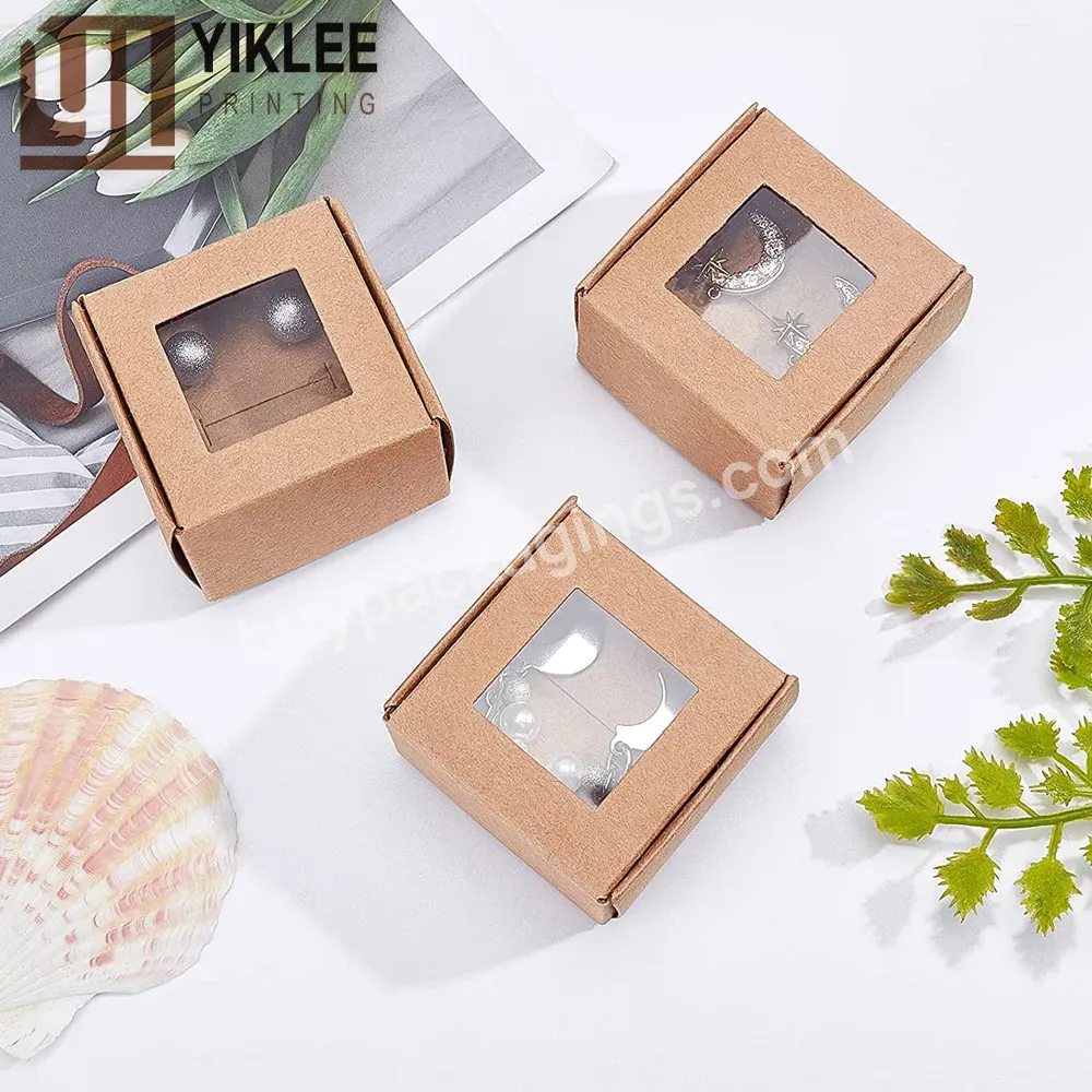 Custom Factory Wholesale Pendant Earring Bracelet Ring Paper Boxes With Clear Window Jewelry Display Box Packaging Gift Boxes