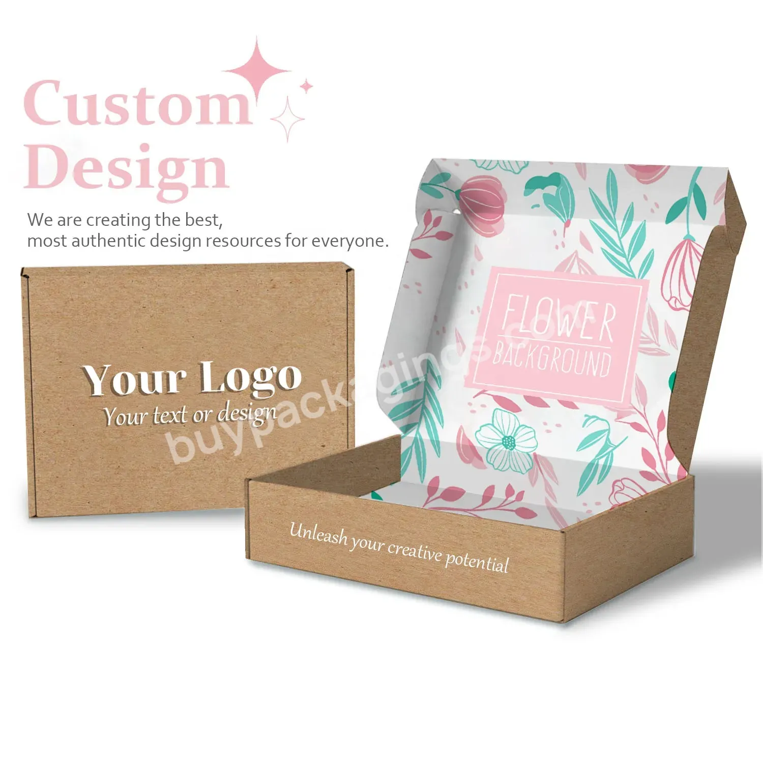Custom Fancy Hair Accessory Garment Gift Corrugated Packaging Folding Shipping Box