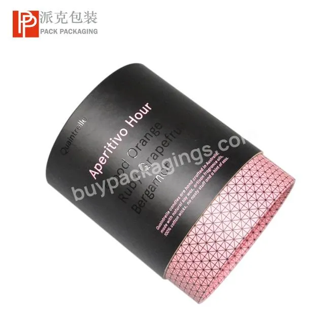 Custom fancy style blackpink candle paper cardboard packaging box paper tube CMYK printed color