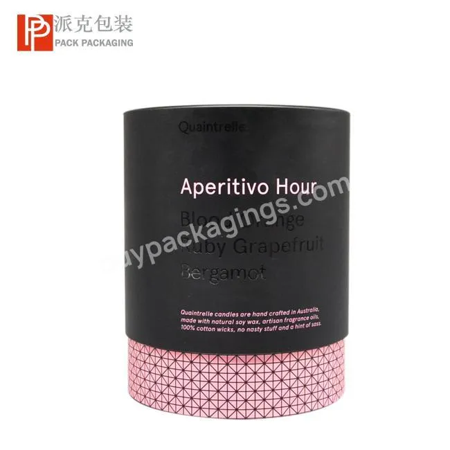 Custom fancy style blackpink candle paper cardboard packaging box paper tube CMYK printed color