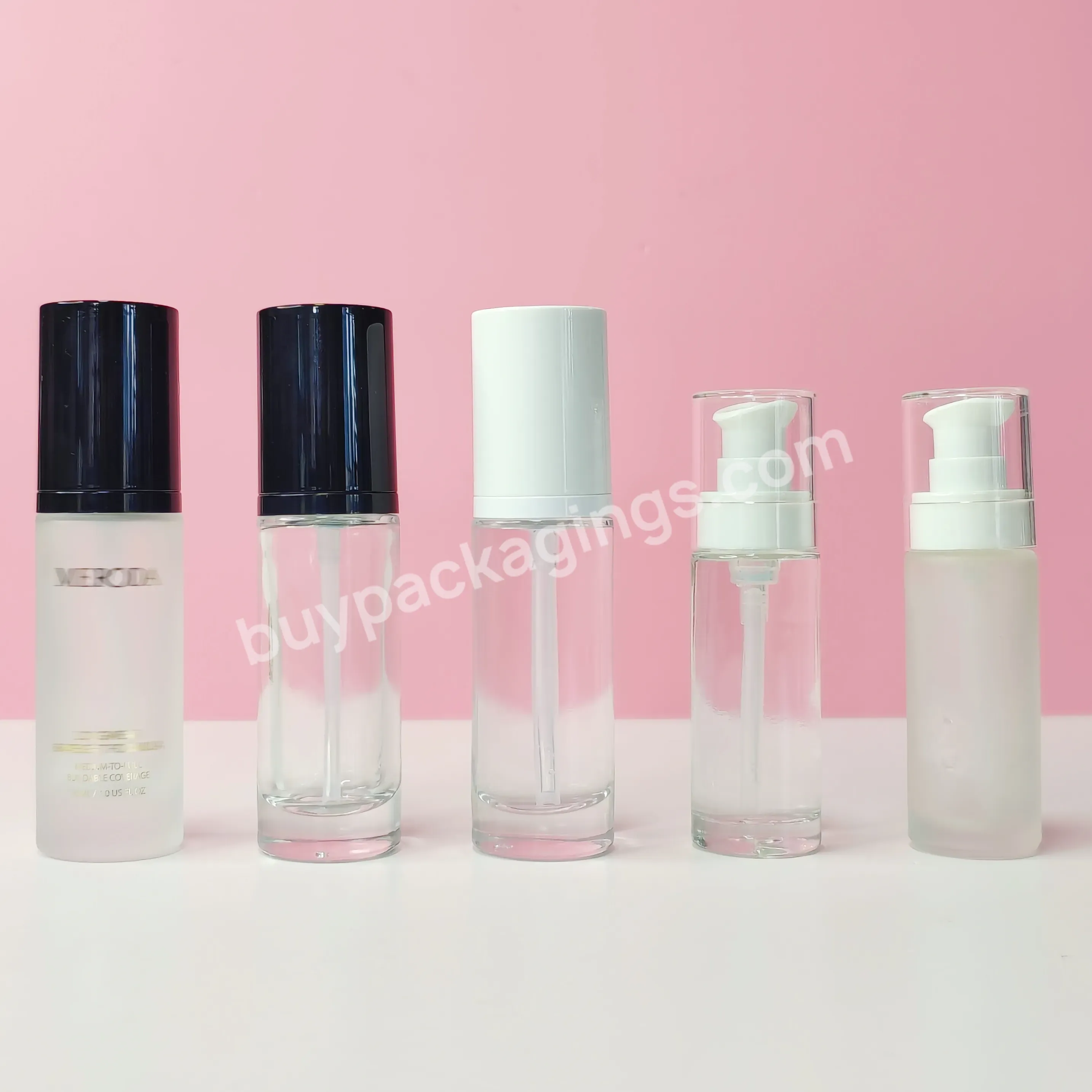 Custom Fashion Attractive Design 15ml 30ml 1oz Liquid Foundation Container Cosmetic Package Glass Bottle