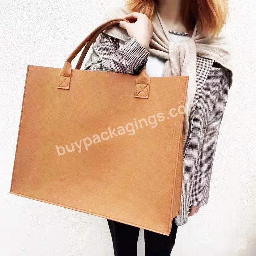 Custom Fashion Women's Tote Bags With Handle Felt Non-woven Bags For Commuter Plus Size Women's Clothing Dresses Shopping Bags