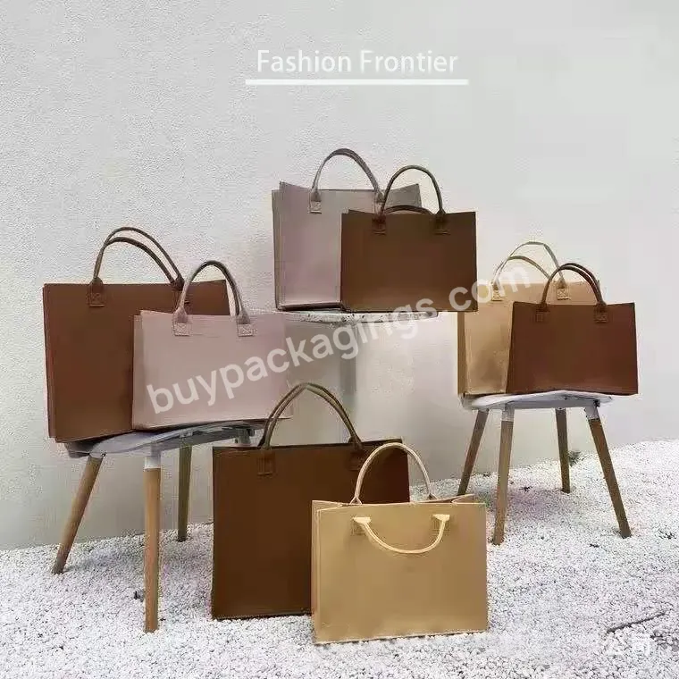 Custom Fashion Women's Tote Bags With Handle Felt Non-woven Bags For Commuter Plus Size Women's Clothing Dresses Shopping Bags