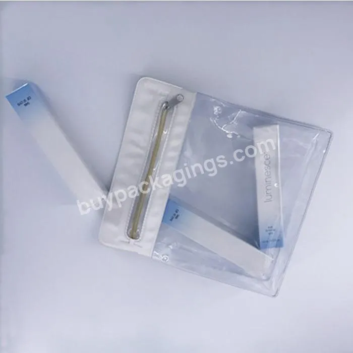Custom Flat Bottom Pouch Pvc Transparent Zipper Bag Waterproof Cosmetic Bag Side Seal Portable Packaging Bag