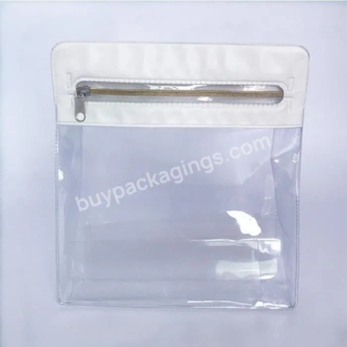 Custom Flat Bottom Pouch Pvc Transparent Zipper Bag Waterproof Cosmetic Bag Side Seal Portable Packaging Bag