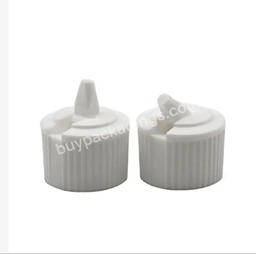 Custom Flip Top Spout Caps Ribbed Skirt Spouted Turret Dispensing Top Cap Lid