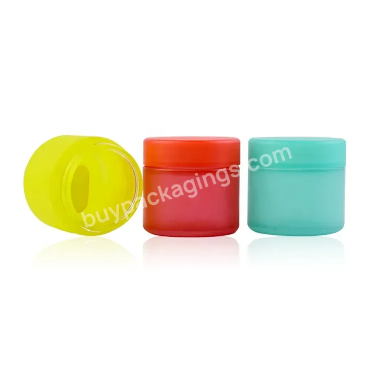 Custom Flower Child Resistant Coloured Glass Jar Club Smell Proof Stash Painting Storage Container Stash Leaf Jars With Cr Lid