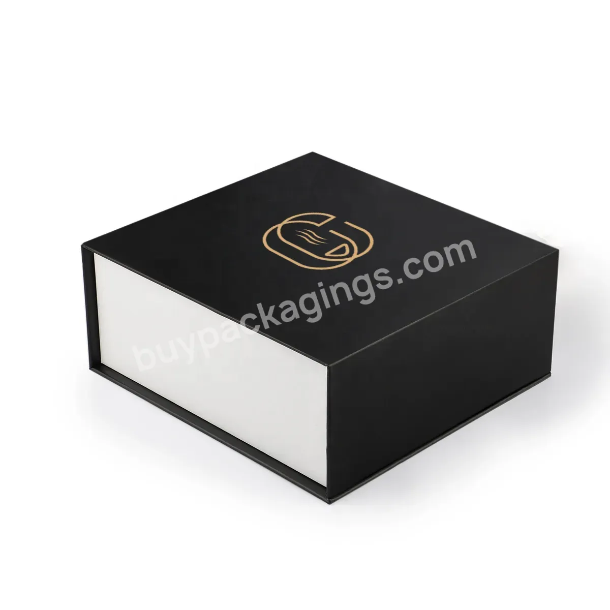 Custom Foil Logo New Trendy Shoes Hat Magnetic Packaging Black Book Shape Box