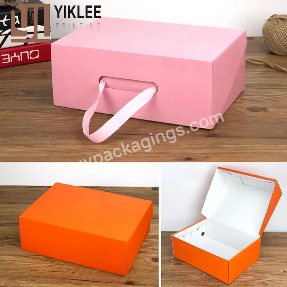 Custom Fold Corrugated Box Factory Package Big Size Gift Box Wigs Blank Brown Multi-size Kraft Paper Shoes Boxes Handmade