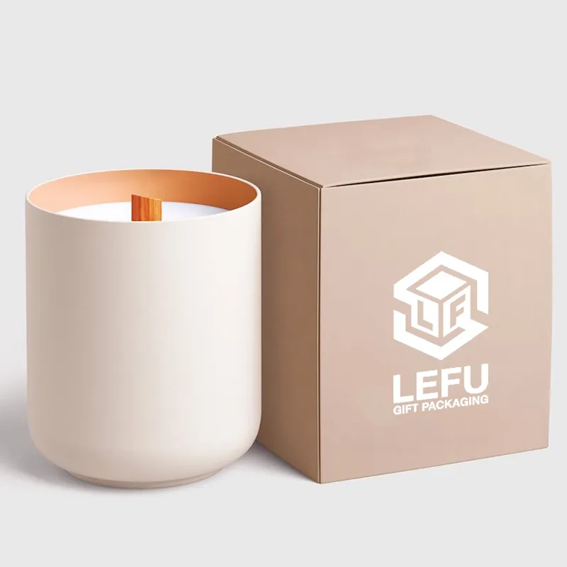 Custom Foldable  Paper Candle Soap Jar Holder Folding Kraft Gift Box Flat Packing Packaging Luxury Candle Box