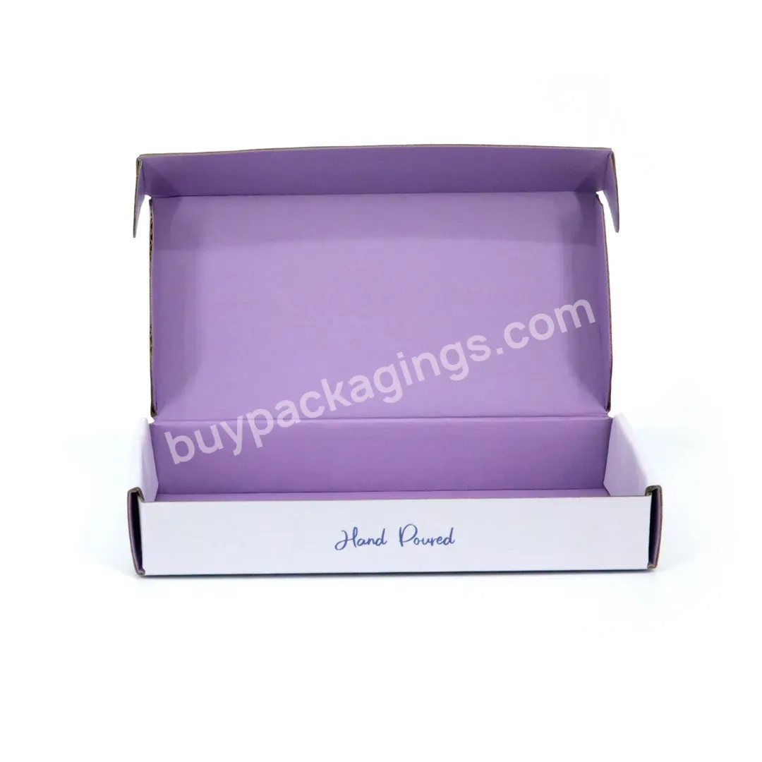 Custom Foldable White / Purple Custom Gift Packaging Corrugated Cardboard Storage Box