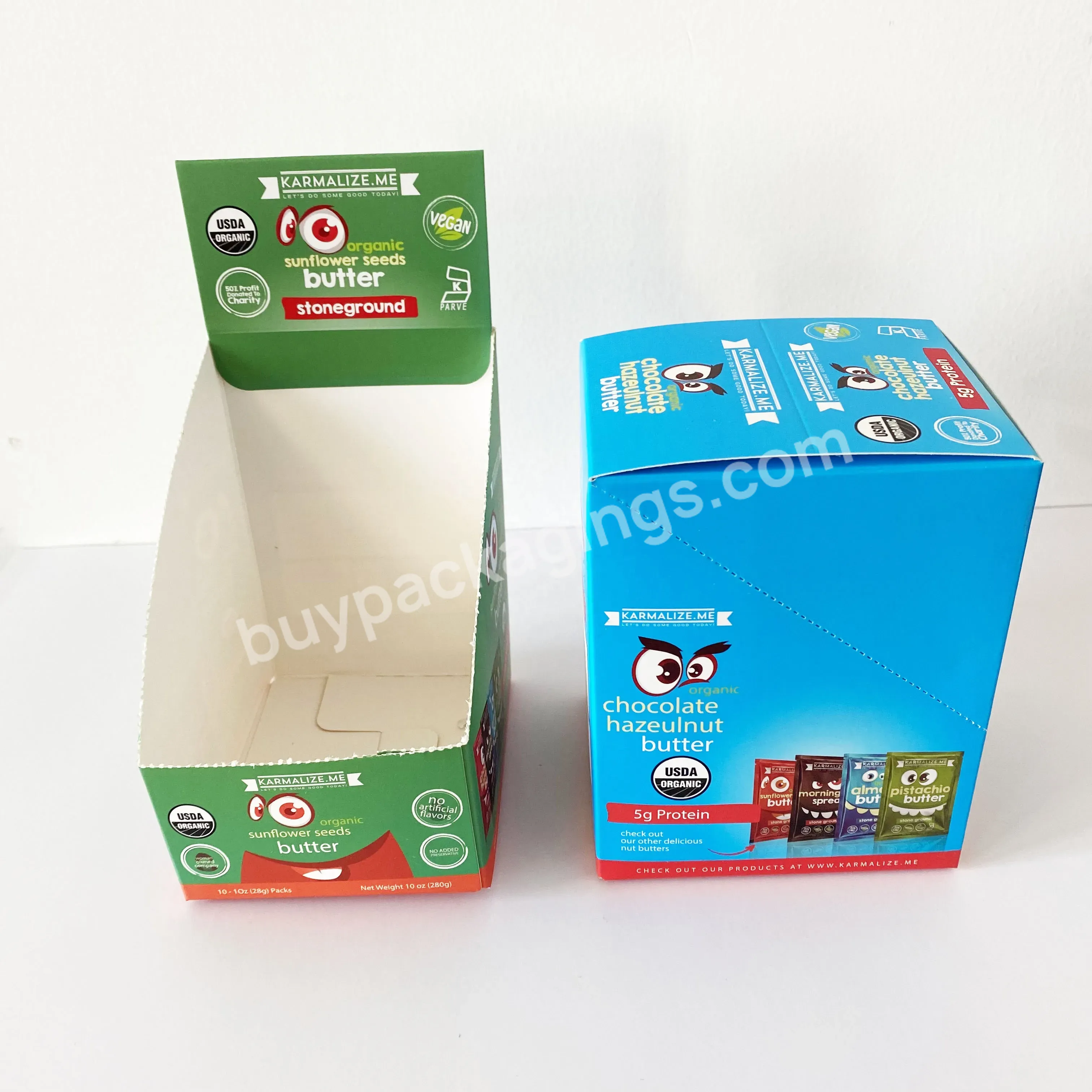 Custom Folding Cardboard Carton Tear Away C1s Cardboard Paper Counter Retail Display Shipper Box