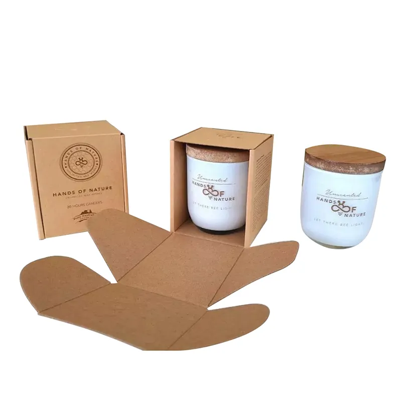 custom folding Kraft Gift Box Small Soap Paper Box Kraft Cardboard candle jar Packing Carton Box