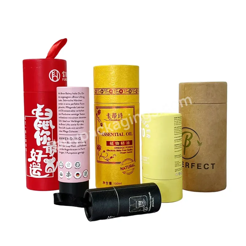 Custom Food Grade Biodegradable Cylinder Box Round Kraft Paper Cardboard Tube Box For Food Tea Leaves Packaging