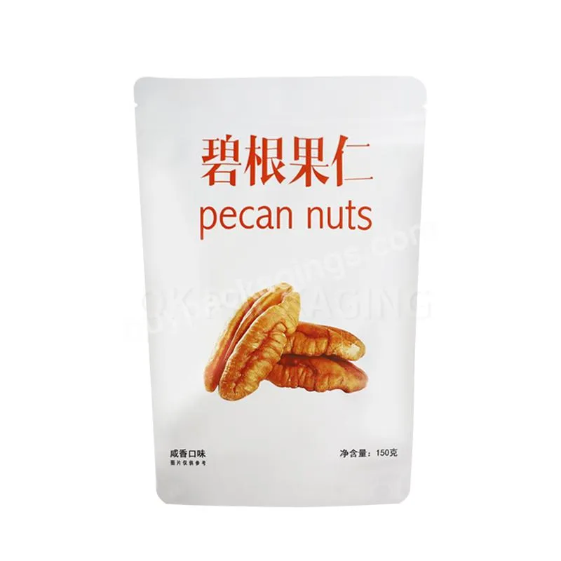 Custom Food Grade Eco Friendly Reusable Nuts Packaging Bags Snack Bag Zipper Stand Up Plastic Packing Bag