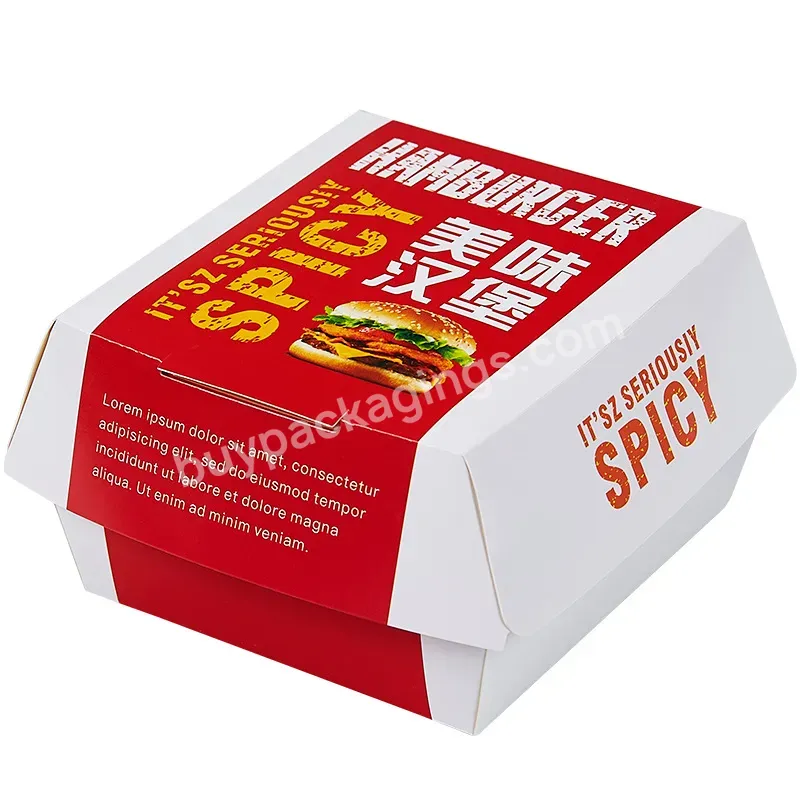 Custom Food Grade Packing Box Takeaway Packaging Burger Boxes With Logo
