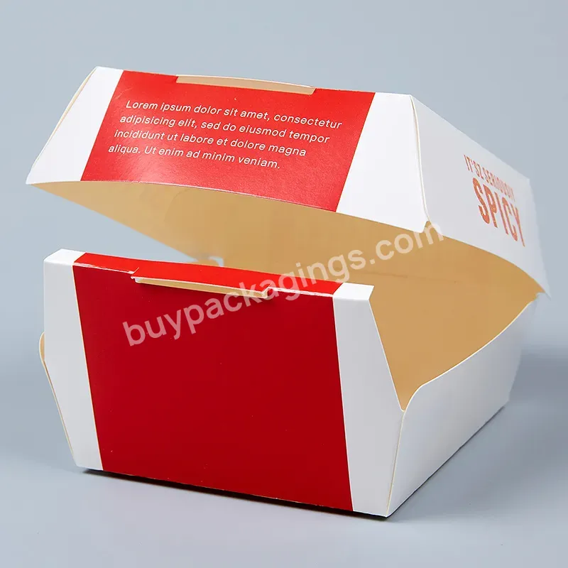 Custom Food Grade Packing Box Takeaway Packaging Burger Boxes With Logo