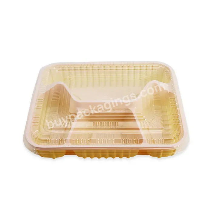 Custom Food Grade Pp 5 Compartment Takeout Plastic Meal Boxes With Clear Lid Packaging Tray For Food Plastic Blister Packing