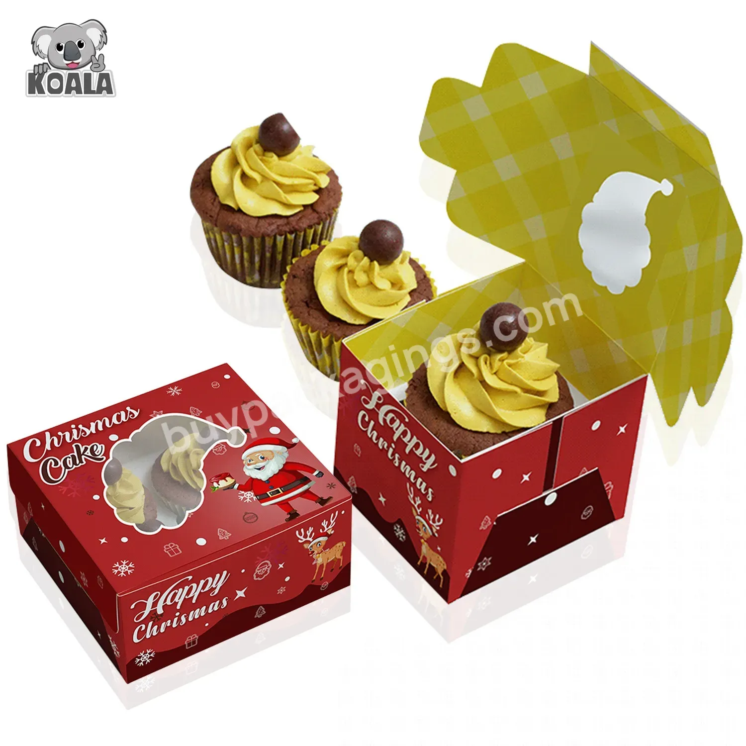 Custom Food Grade Small Cookie Cakes And Cupcakes Pastry Paper Packaging Box With Clear Lid Windows