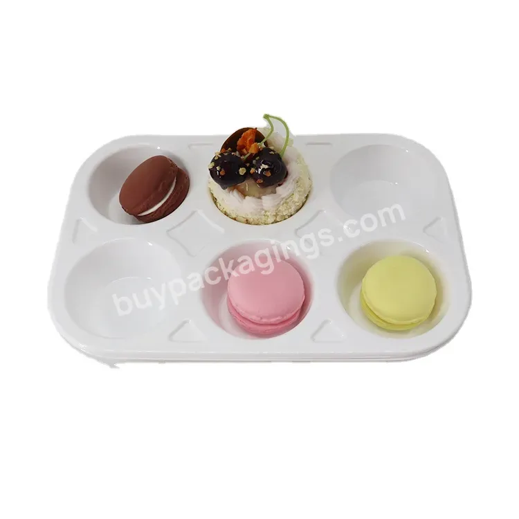 Custom Food Grade White Reusable Container 6 Muffin Cake Plastic Mochi Packaging Tray