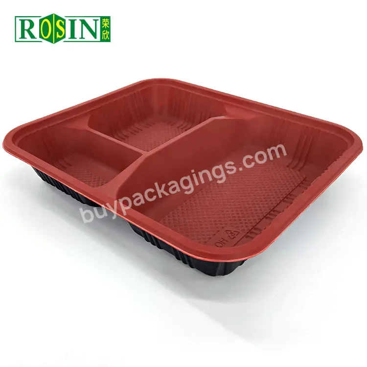 Custom Food Take Out Plastic Food Container Disposable 2/3/4 Compartment Plastic Lunch Boxes Prepared Food Container