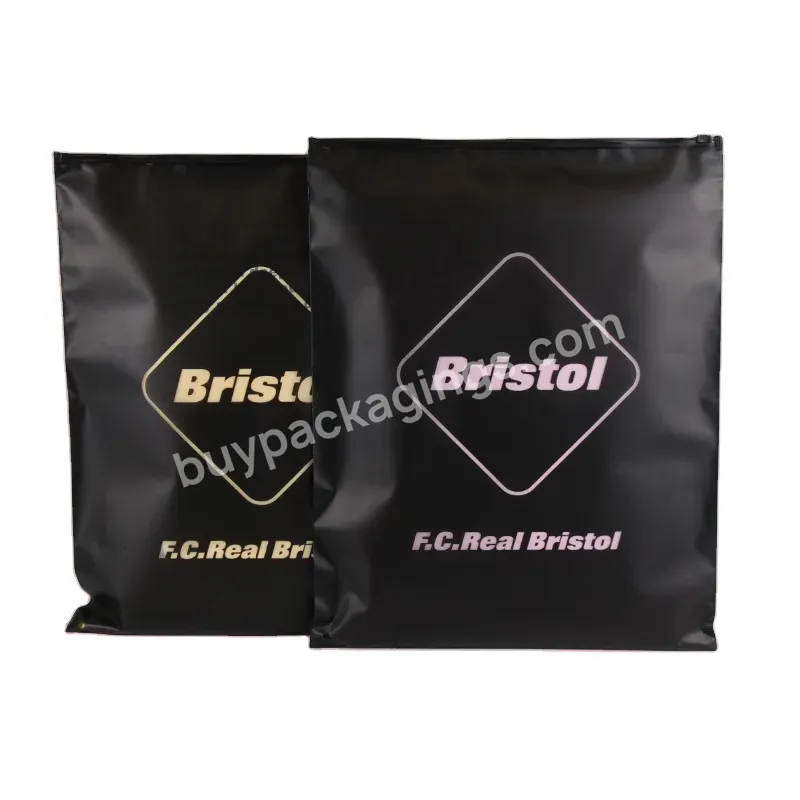 Custom Frosted Biodegradable Clothing Clothes Packaging Ziplock Bag Print Logo Compostable Resealable Zipper Bags For T Shirt