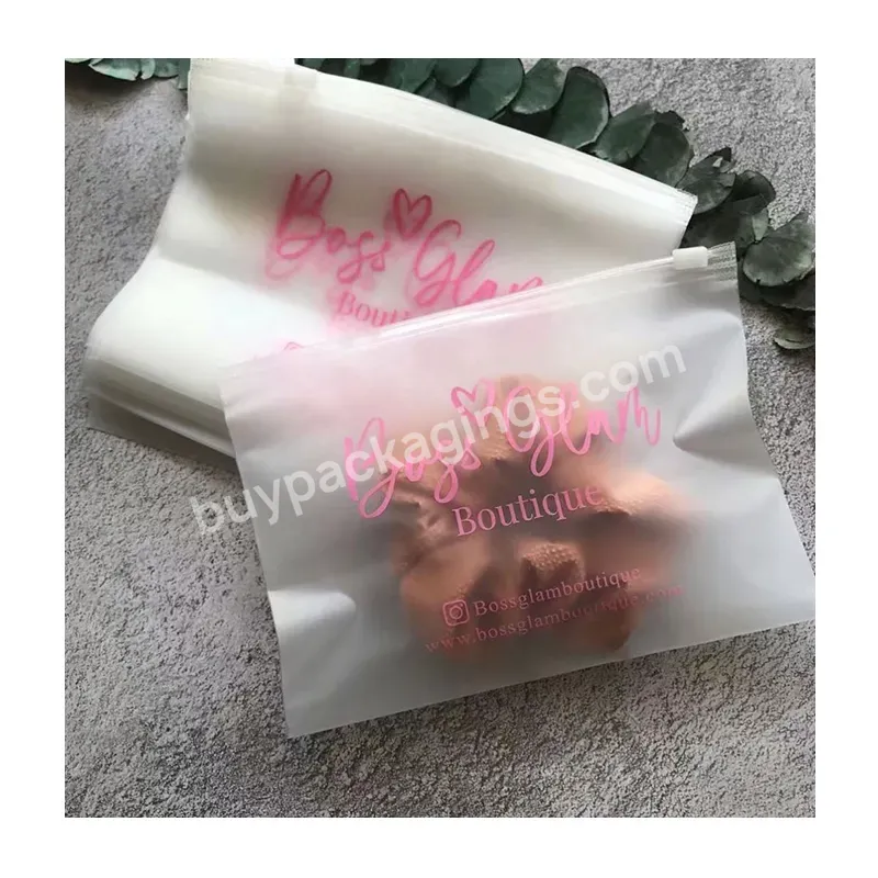 Custom Frosted Clothingeva Zip Lock Cosmetic Bag Printed Plastic Bags For Packaging Swimwear Bikini Jewelry