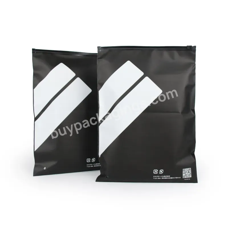 Custom Frosted Plastic Ziplock Bag Recealable Shipping Package Bag For Clothes