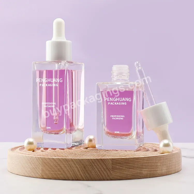 Custom Frosted Square Glass Cosmetic Bottle Skincare Packaging Moisturize 30ml Face Oil Serum Dropper Bottle - Buy Moisturize Serum 30ml,Glass Dropper Bottles,Glass Serum Bottle 30ml.