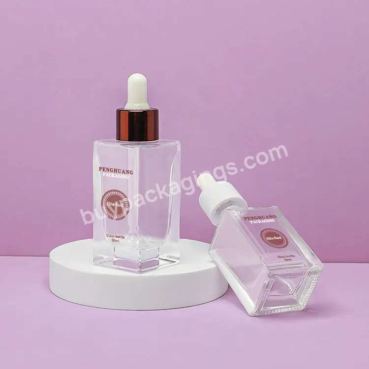 Custom Frosted Square Glass Cosmetic Bottle Skincare Packaging Moisturize 30ml Face Oil Serum Dropper Bottle - Buy Moisturize Serum 30ml,Glass Dropper Bottles,Glass Serum Bottle 30ml.