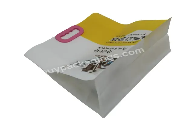 Custom Frosted Wholesale Flat Bottom Plastic Mylar 25kg Rice Bag Packaging With Handle - Buy Food Grade Nylon Bag Plastic Bags,Rice Bags For Packaging,Large Capacity Rice Oatmeal Packing.
