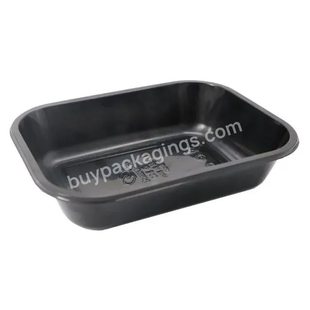 Custom Frozen Fresh Food Black Pp Meat Tray Container For Supermarket Meat Packaging