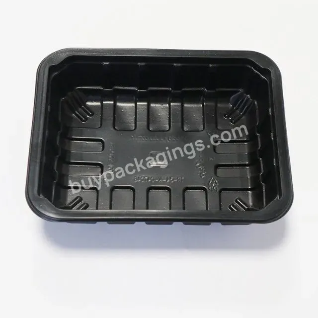 Custom Frozen Fresh Food Black Pp Meat Tray Container For Supermarket Meat Packaging