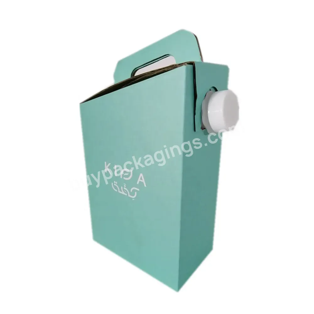 Custom Full Color Printed 1 Liter Disposable Carton Packing Tea Disposable Coffee Bag In Box With Valve Dispenser