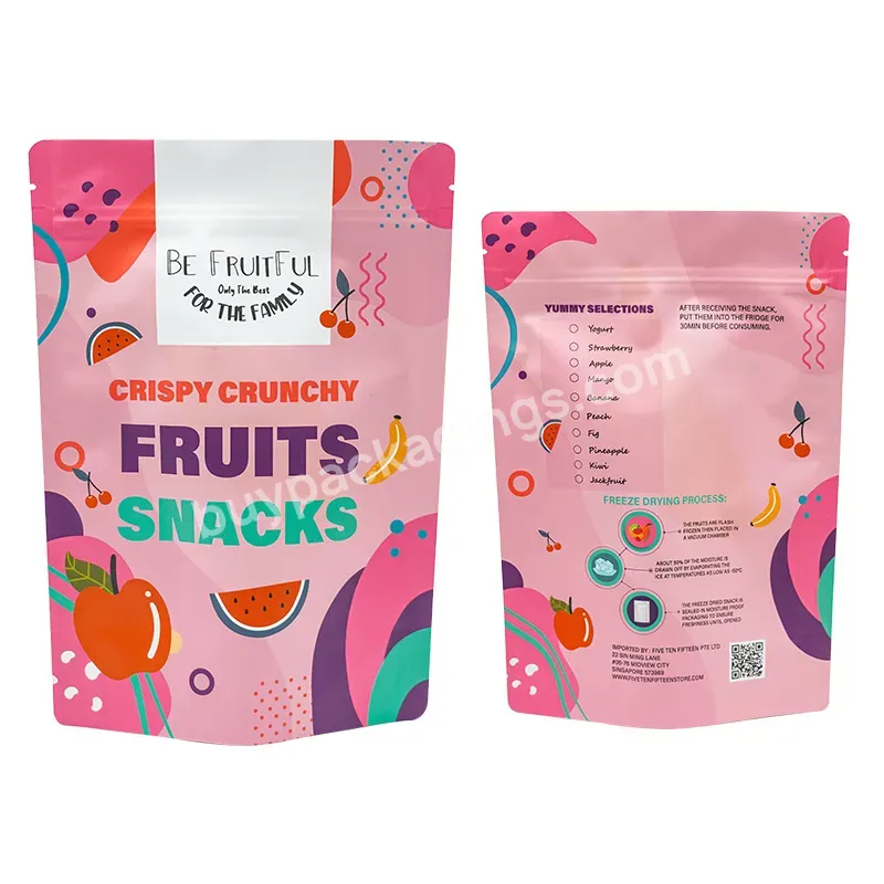 Custom Full Color Printed Smell Proof Food Grade Aluminum Foil Zipper Seal Stand Up Dried Food Packaging Pouch Bag Plastic