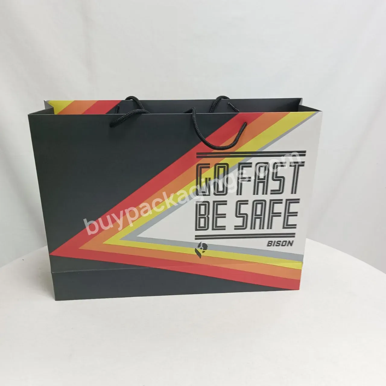 Custom Full Printed Design Shopping Handle Paper Bag Clothing Tote Packaging Paper Bag