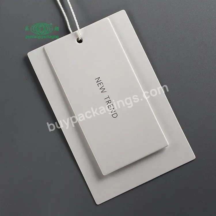 Custom Garment Swing Tag Cardboard Kraft Paper Uv Golden Printing Hang Tags For Clothing