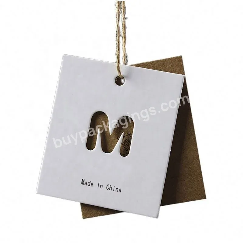 Custom Garment Swing Tag Plastic Cardboard Kraft Paper Uv Golden Printing Hang Tags For Clothing